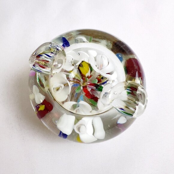 Kent Helms Vintage Signed Art Glass Paperweight Abstract Floral Studio Crafted - Picture 3 of 11